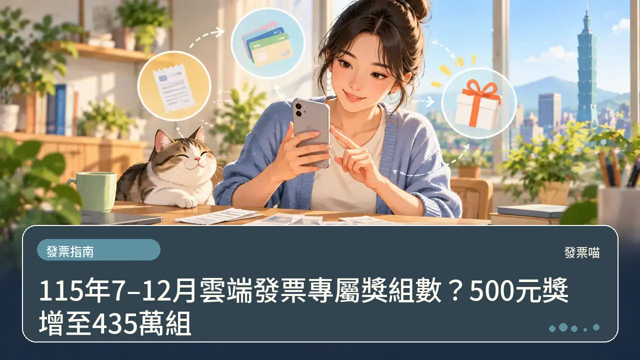 115年7–12月雲端發票專屬獎組數?500元獎增至435萬組主題插畫