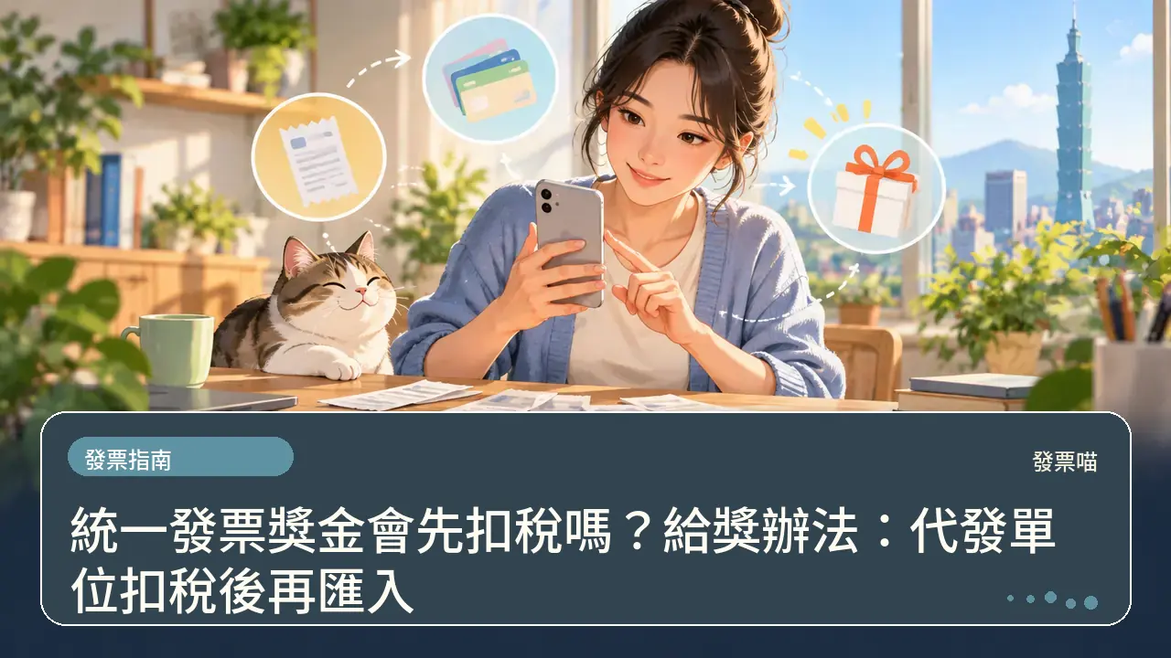 統一發票獎金會先扣稅嗎?給獎辦法:代發單位扣稅後再匯入主題插畫