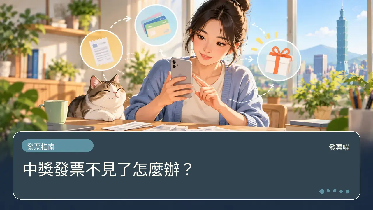中獎發票不見了怎麼辦？主題插畫