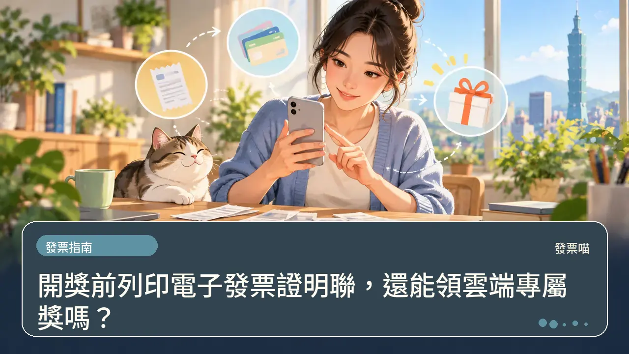 開獎前列印電子發票證明聯,還能領雲端專屬獎嗎?主題插畫